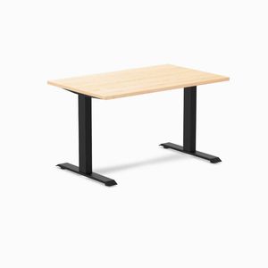 Desky Fixed Height Hardwood Office Desk Matte Black Frame 120cm
