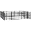vidaXL Outdoor Dog Kennel Steel Garden Puppy Pet Enclosure Supply Cage House