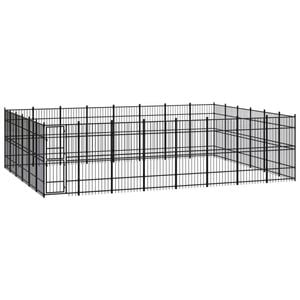 vidaXL Outdoor Dog Kennel Steel Garden Puppy Pet Enclosure Supply Cage House