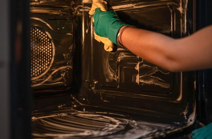 Wipe the inside with a damp cloth.