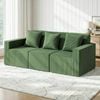 Homfurn Modular 3-seater Sofa Bed, Corduroy, Deep Seat, No Assembly Required, For Living Room & Bedroom