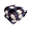 Faux Fur Luxury Animal Throw Rug Gingham Purple Blue