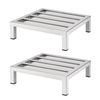 Giantz 35x35cm Dunnage Rack 2-Pack Stainless Steel Kitchen Floor Stand