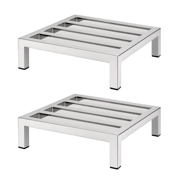 Giantz 35x35cm Dunnage Rack 2-Pack Stainless Steel Kitchen Floor Stand
