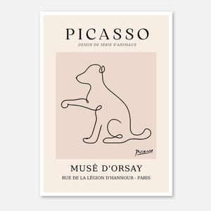 Galrie Elegant Minimalist Picasso Animal Series Drawing Art Print for Home Decor, Poster Only, A4 21 x 30cm (8 x 12inch)