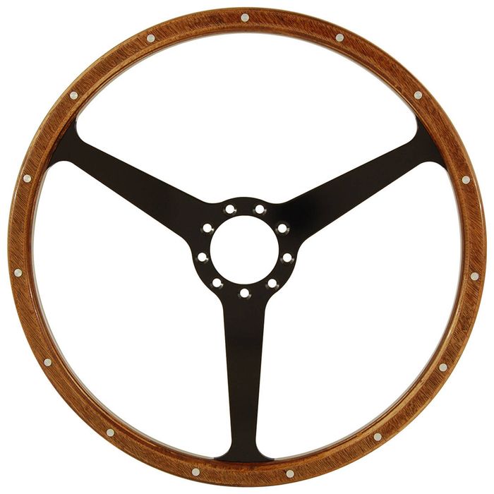 Classic 3 Spoke 15 Inch Wood Rim Steering Wheel suits Aston Martin DB2 DB3 DB4