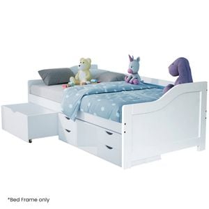 Kingston Slumber Kids Wooden Single Sofa Bed Frame with Storage Drawers