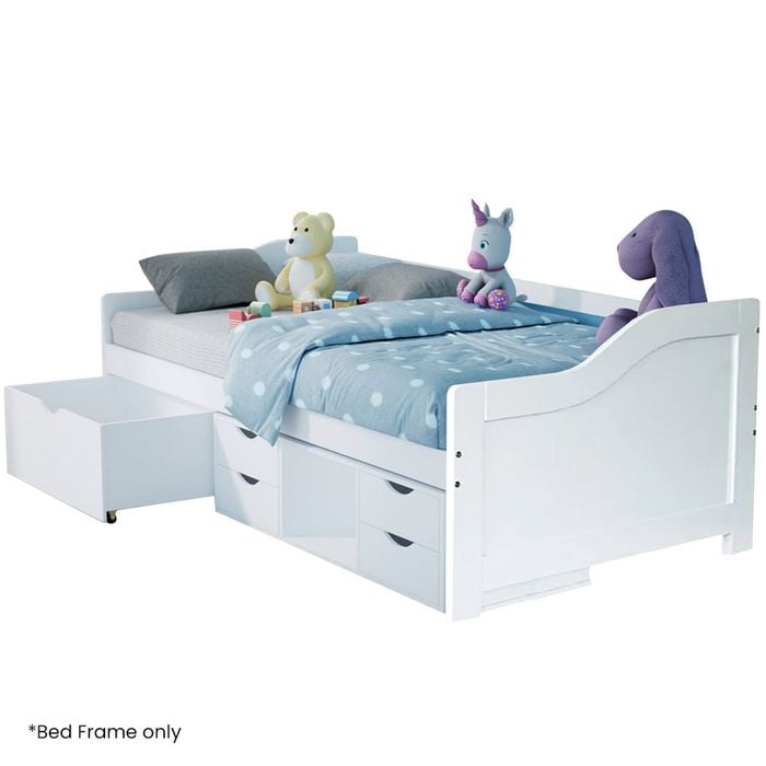 Kingston Slumber Kids Wooden Single Sofa Bed Frame with Storage Drawers