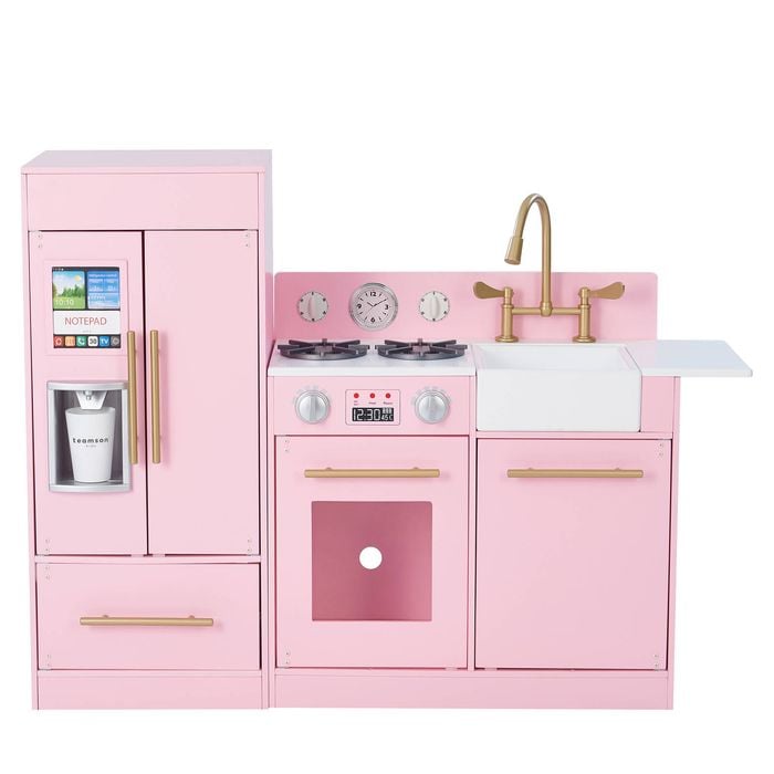 Teamson Kids - Little Chef Charlotte Modern Play Kitchen - Pink / Gold