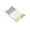 100% Cotton Fringe Turkish Towel 100 x 180 + 10cm Wide Stripes Navy Pink