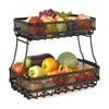 ADIVO 2 Tier Fruit Bowl Metal Kitchen Fruit and Vegetable Storage Basket