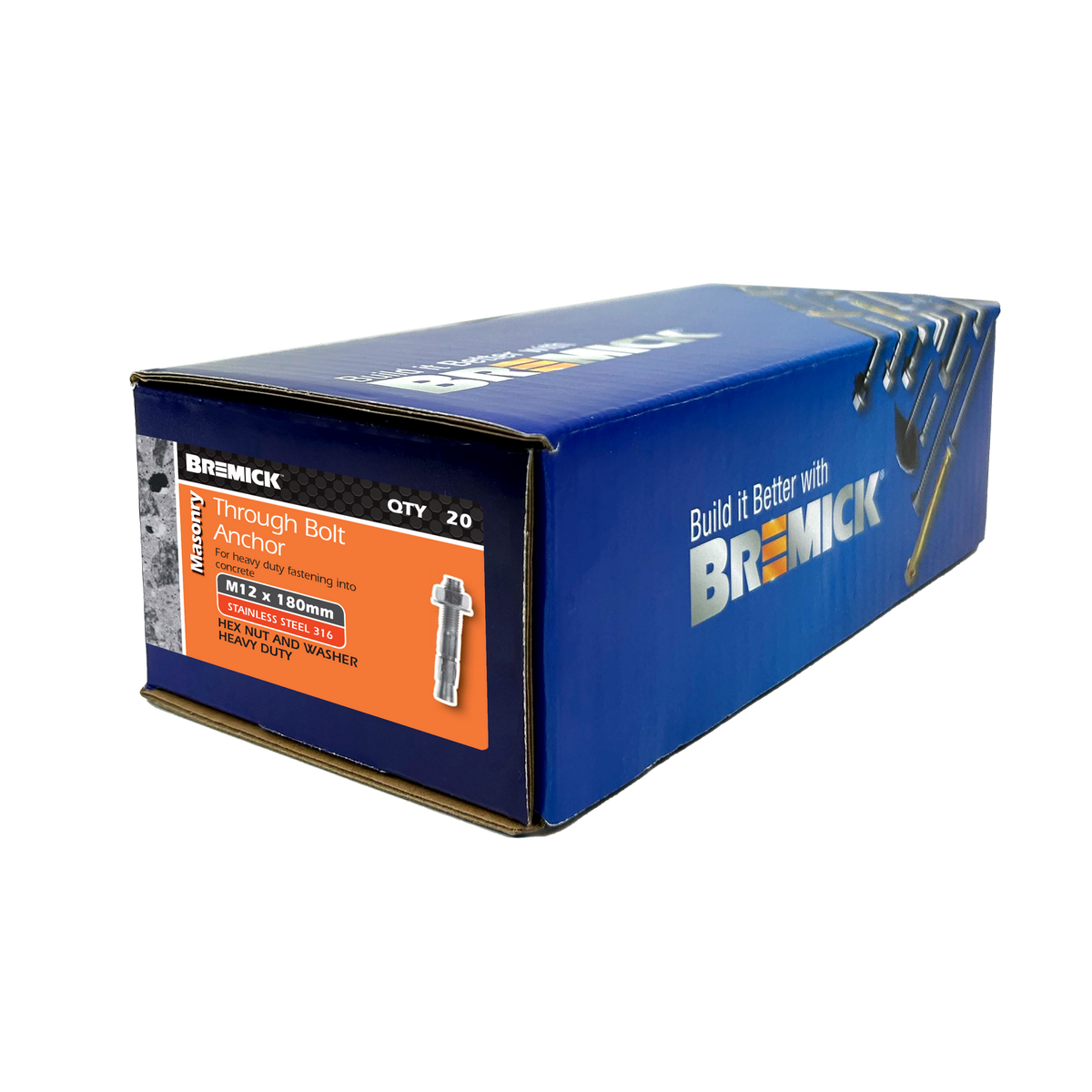 Picture Idea: Bremick M12 X 180Mm Stainless Steel 316 Through Bolt Masonry