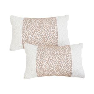 SOGA 2X 35cm Modern Beige Color Block Textured Decorative Throw Pillow