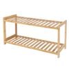 Casa Decor 2 Tier Bamboo Shoe Stool - Compact, Durable, Storage - Oak Oak