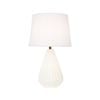 Tsai Fold Dual Lit Table Lamp, Base Illumination, Handmade Ceramic – White