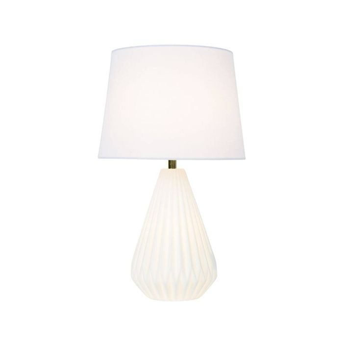 Tsai Fold Dual Lit Table Lamp, Base Illumination, Handmade Ceramic – White