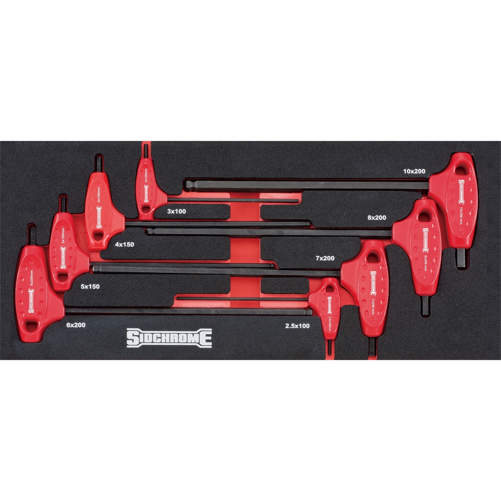 Sidchrome 8 Piece T-Handle Metric Hex Key Custom Kit Set product image