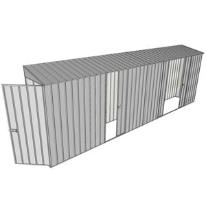 Build-a-Shed 0.8 x 6 x 2m Hinged Door Tunnel Shed with Double and Single Side Doors - Zinc