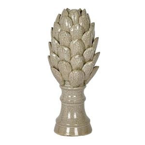 Belle Ceramic Artichoke Sculpture Short 12x27cm - Brown