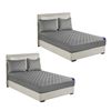 SOGA 2 Pack Grey King Cross-Hatch Quilted Mattress Cover Sets with 4 Pillowcases