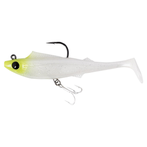 Berkley 2022 Shimma Pro Rig 4.5" Rigged Soft Plastic Fishing Lure Chartruse White