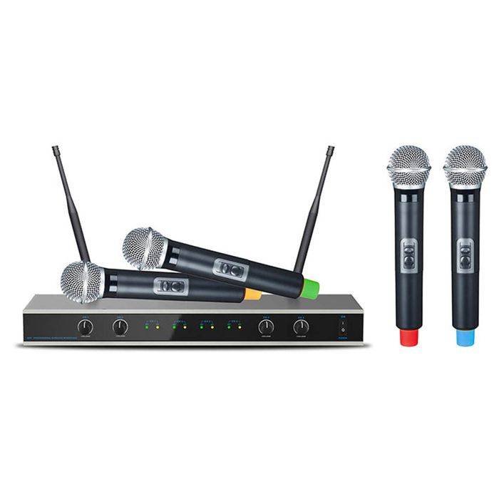 E-Lektron IU-4011 Digital UHF 4x Handheld Wireless Microphones System AU Stand Frequency Set