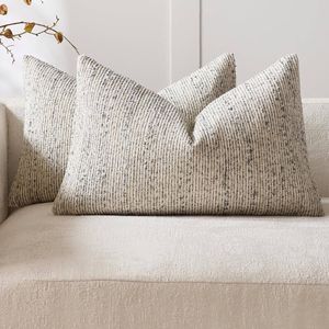 Gioia Casa 2-Pack Speckled Bouclé Cushion Covers 30cm x 50cm - Grey