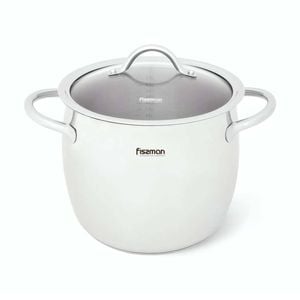 Fissman Stockpot VIVIEN Series Stainless Steel with Glass Lid 7.7L