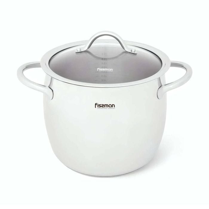 Fissman Stockpot VIVIEN Series Stainless Steel with Glass Lid 7.7L