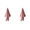 2PK Linen House Velour Stripe Cotton Rosette Bath Towel 69x139cm - Pink