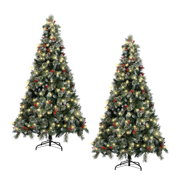 Tinseltown 2PCS LED Christmas Tree 6FT 1.8M Xmas Decorations w/ Ornaments 950 Tips