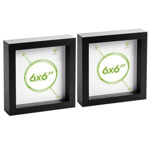 Nicola Spring Box Picture Glass Photo Frame, Standing & Hanging - For 6x6" (15x15cm) Photos - Pack Of 2