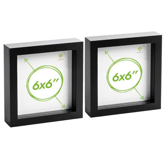 Nicola Spring Box Picture Glass Photo Frame, Standing & Hanging - For 6x6" (15x15cm) Photos - Pack Of 2