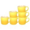 Argon Tableware 330ml Ombre Coffee Mugs - Yellow - Set Of 6 - Glazed New Bone China Tea Mug Vegan Friendly Stoneware Ceramic Cup