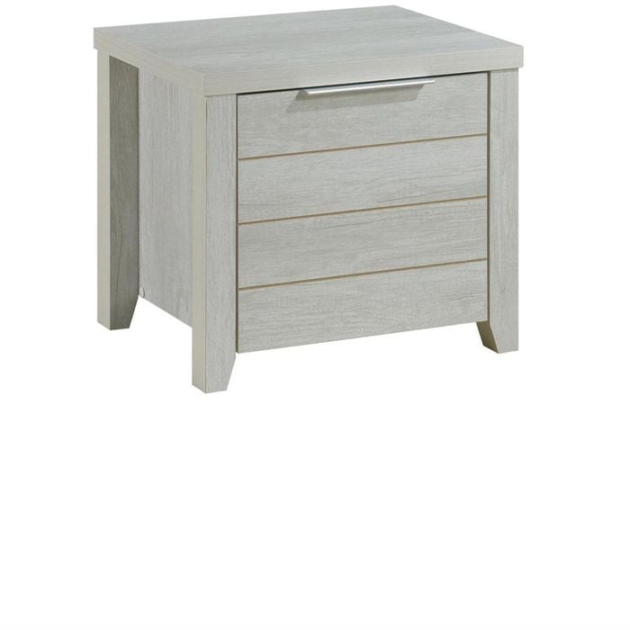 Bedside Table 2 drawers  Storage Table Night Stand MDF in White Ash