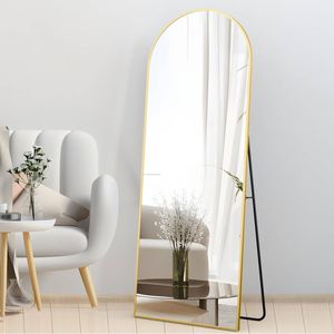 OAKORY 162x53cm Arched Full Length Mirror Full Body Gold