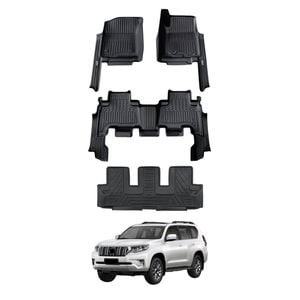 AUSGO 3-Row Set Car Floor Mats for Toyota Land Cruiser Prado 150 Series 7-Seat 2009-2024 (Auto Trans) Floor Liners