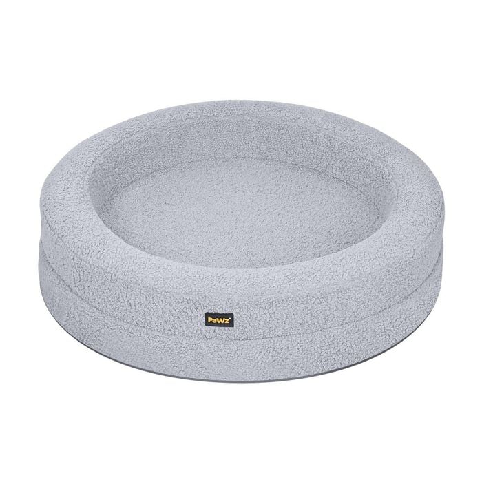 PaWz XXL Size Memory Foam Donut Dog Bed - Light Grey