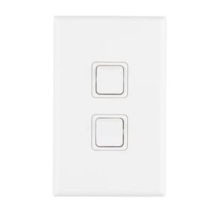 Deta White X7 Double Gang Switch - Single Pack