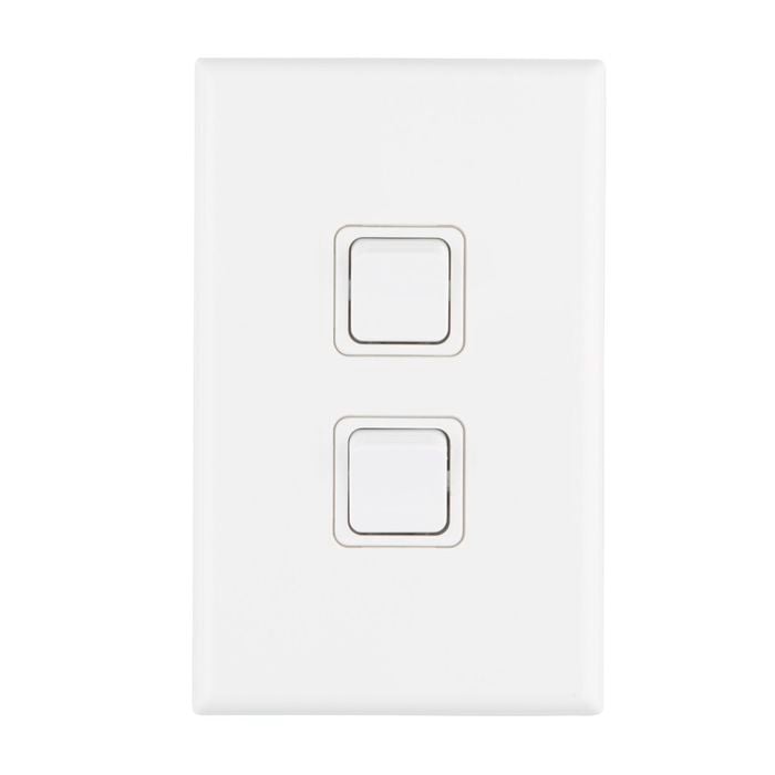 Deta White X7 Double Gang Switch - Single Pack