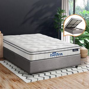 Oikiture Bed Frame King Single Size Gas Lift with Mattress TOTI