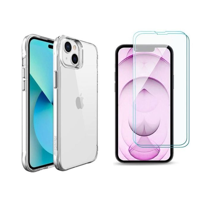 Icoverlover For Iphone 14 Case + [2-pack] Glass Screen Protectors Clear