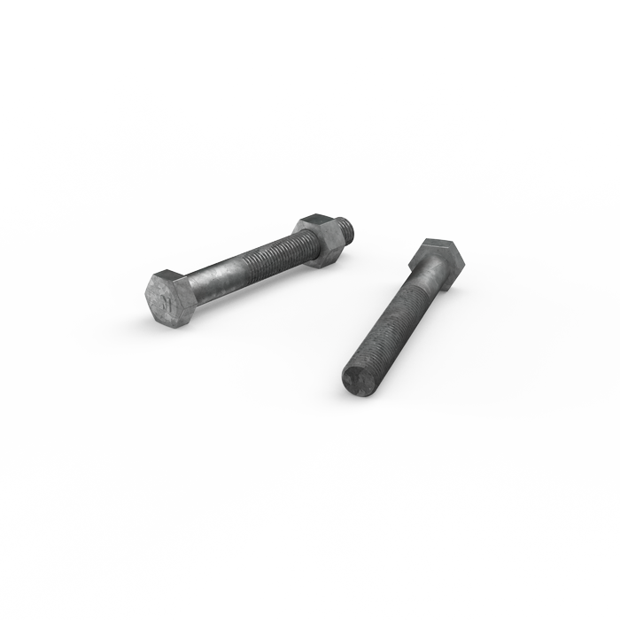 ZENITH M16 x 120mm Hot Dip Galvanised Hex Head Bolts and Nuts - Each