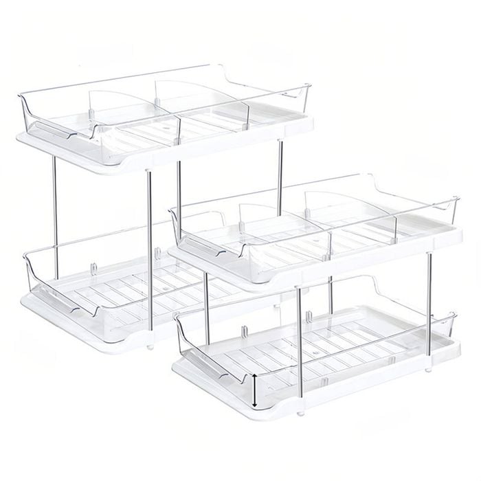 Catzon 2 Sets of 2-Tier Multi-Purpose Bathroom Under Sink Organizers