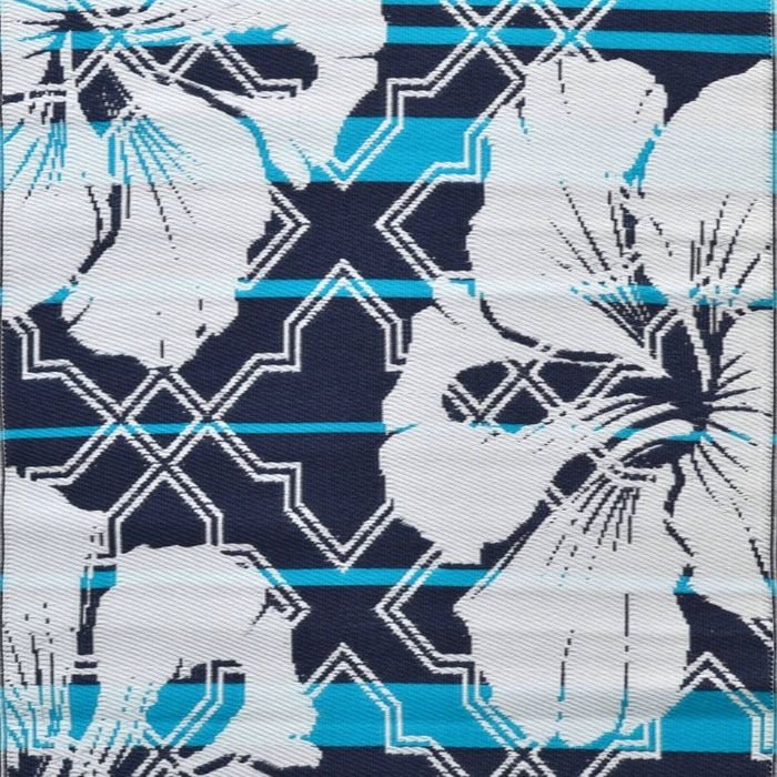 Alfresco Reversible Outdoor Mat - 21a4 - Blue/white - 120x170cm