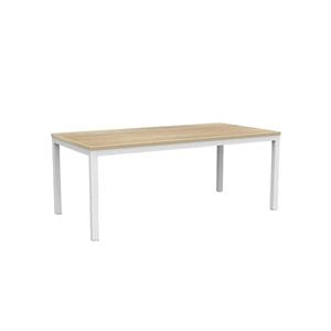 Olg Axis Table 4 Leg White Frame New Oak Smooth Top L1800mm X W750mm