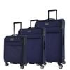3pc Pierre Cardin Soft Water Repellent Suitcase Sml/med/lrg Luggage Set Navy