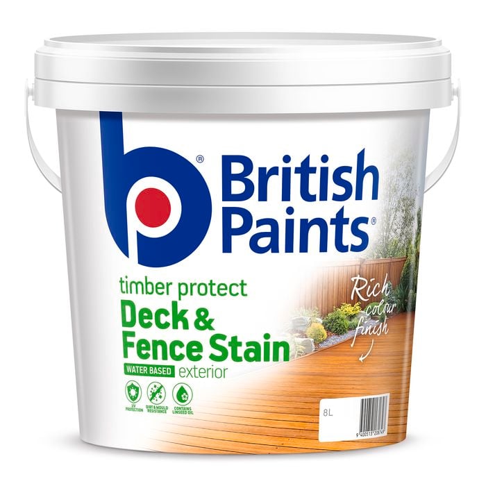 British Paints 8L Dark Brown Water Based Deck And Fence Stain