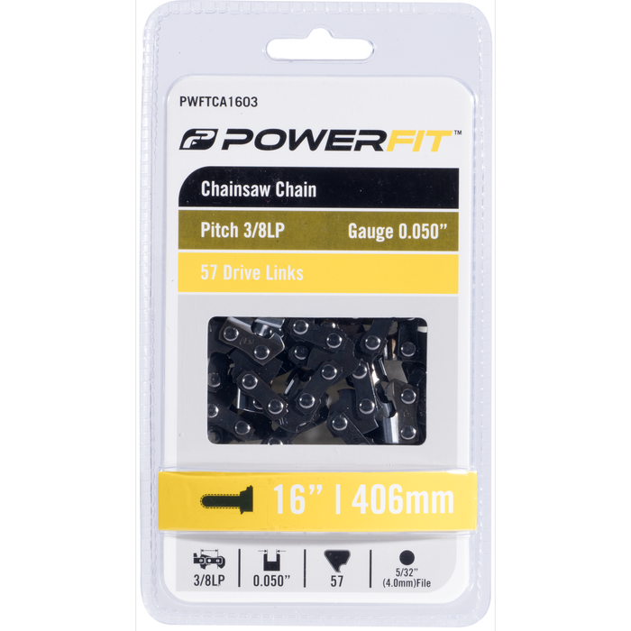 PowerFit 16" 0.050" Gauge 57DL Chainsaw Chain