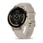 Garmin Venu 3S, Soft Gold Stainless Steel Bezel with French Grey Case
